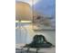 Intimate view of home decor with a muted desert landscape painting hanging above a lamp and a small potted plant at 7261 E Norland St, Mesa, AZ 85207