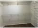 A walk-in closet with white walls, brown carpeting, and wire shelving for clothing storage at 7321 S 48Th Dr, Laveen, AZ 85339