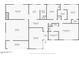 Detailed floor plan showcasing the layout, dimensions, and flow of this home's living spaces, bedrooms, and utility areas at 736 E Loyola Dr, Tempe, AZ 85282