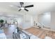 Inviting living space with staircase and open layout featuring hardwood floors and neutral colors at 1061 E Fremont Dr, Tempe, AZ 85282
