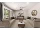 Staged living room featuring modern decor, comfortable seating, and a bright, airy ambiance at 1502 E Minton Dr, Tempe, AZ 85282