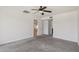 Bedroom with carpet, ceiling fan, and natural light, offering a serene living space at 2519 E Geneva Dr, Tempe, AZ 85282