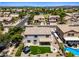 Aerial view of home highlighting the roof, backyard, and surrounding neighborhood at 2881 E Estrella Ct, Gilbert, AZ 85296
