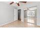 Neutral bedroom with wood floor and mirrored closet at 3050 E Pontiac Dr, Phoenix, AZ 85050