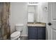 Stylish bathroom showcasing a granite vanity and modern fixtures at 45647 W Starlight Dr, Maricopa, AZ 85139