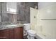 Bathroom features updated shower and granite vanity at 45647 W Starlight Dr, Maricopa, AZ 85139