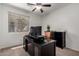 Bright home office with a window and built-in desk at 723 E Gemini Pl, Chandler, AZ 85249