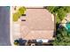 Birds eye view of a tile roof and partial yard with desert landscaping at 723 E Gemini Pl, Chandler, AZ 85249