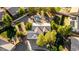 Aerial view of a home with a private pool and spa surrounded by lush landscaping at 780 W Morelos Ct, Chandler, AZ 85225