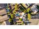 Aerial view highlighting a backyard oasis with a pool, mature trees, and privacy at 780 W Morelos Ct, Chandler, AZ 85225