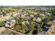 Wide aerial view highlighting a community with various home styles and beautiful green spaces at 780 W Morelos Ct, Chandler, AZ 85225