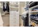 Well-organized closet with ample storage space, featuring shelves and rods for efficient wardrobe management at 780 W Morelos Ct, Chandler, AZ 85225