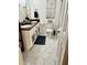 Beautiful bathroom with dual sinks, wood counter and decorative accents at 1742 W Butler Dr, Phoenix, AZ 85021