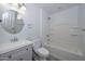 Bathroom featuring a modern vanity, a shower-tub combo, and a toilet at 2922 W Citrus Way, Phoenix, AZ 85017