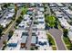 Aerial view showcasing single-story homes in a well-maintained community with mature trees and landscaping at 8341 E Keim Dr, Scottsdale, AZ 85250