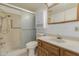 Modest bathroom with a shower/tub combo, a toilet, and vanity with a medicine cabinet at 10330 W Thunderbird Blvd # C109, Sun City, AZ 85351