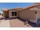 Low maintenance desert landscaping in front of this single Gathering home at 1341 E Bellerive Dr, Chandler, AZ 85249