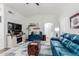 Bright and airy living room featuring vaulted ceilings and neutral walls at 1341 E Bellerive Dr, Chandler, AZ 85249