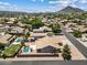 Aerial view of backyard oasis, with pool, covered patio, and privacy at 4701 W Fallen Leaf Ln, Glendale, AZ 85310