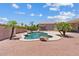 Private backyard oasis featuring a freeform pool, mature palm trees, and lush landscaping, perfect for relaxation at 4701 W Fallen Leaf Ln, Glendale, AZ 85310