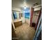 Bathroom featuring a single sink vanity, walk-in shower with curtain, and tile flooring at 9501 E Broadway Rd # 68, Mesa, AZ 85208