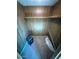Walk-in closet with wood paneling, carpeted floors, and built-in shelving at 9501 E Broadway Rd # 68, Mesa, AZ 85208