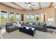 Spacious living room features large windows, comfortable seating, and stylish decor at 9693 N 129Th Pl, Scottsdale, AZ 85259