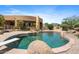 Beautiful in-ground pool with a diving board and mountain views at 9693 N 129Th Pl, Scottsdale, AZ 85259