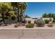 Charming home featuring desert landscaping, mature trees, and a decorative white fence at 1010 E Buena Vista Dr, Tempe, AZ 85284