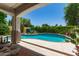 Inviting backyard pool with a lush landscape view at 10449 E Jacob Ave, Mesa, AZ 85209