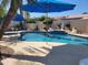 Beautiful backyard pool surrounded by mature palm trees and desert landscaping at 316 W Anderson Ave, Phoenix, AZ 85023