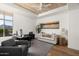 Spacious office with a vaulted wood ceiling, sofa, desk, and ample light at 41576 N 107Th Way, Scottsdale, AZ 85262
