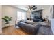 Cozy living room with a black marble fireplace, stylish furniture, and bright lighting at 5259 E Karen Dr, Scottsdale, AZ 85254
