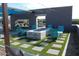 Community outdoor lounge with stone fire pit, seating, and grilling area at 5705 W St Moritz Ln, Glendale, AZ 85306