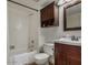 Clean bathroom featuring tile, vanity, and shower-tub combo at 602 N May St # 65, Mesa, AZ 85201