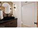 Stylish bathroom features a vanity with a vessel sink and elegant lighting at 1637 N Quartz Valley Rd, Scottsdale, AZ 85266