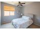 Well-lit bedroom featuring a large window and plush carpeting, creating a cozy space for relaxation and rest at 26072 N 74Th Ave, Peoria, AZ 85383