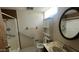 Accessible bathroom with grab bars and a vanity featuring a marble countertop at 3104 E Broadway Rd # 268, Mesa, AZ 85204