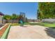 Open backyard with a basketball hoop, concrete patio, and lots of room for outdoor activities at 428 S Sunnyvale --, Mesa, AZ 85206