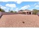 Expansive backyard with gravel, block wall, and covered patio at 1623 E Maplewood Ave, Buckeye, AZ 85326
