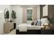 Stylish bedroom with a comfortable bed, modern decor, and a serene ambiance at 25169 N 177Th Dr, Surprise, AZ 85387