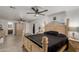 Spacious main bedroom with ceiling fan and light wood bedroom set at 505 S Ridge --, Mesa, AZ 85204