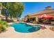 Gorgeous backyard with a sparkling pool, perfect for entertaining and relaxation on a sunny day at 5534 W Riviera Dr, Glendale, AZ 85304