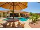 Inviting pool area with comfortable seating and desert landscaping, perfect for enjoying sunny days outdoors at 5534 W Riviera Dr, Glendale, AZ 85304