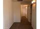 Well-lit hallway featuring neutral paint, carpet, and a white door with natural light at 9018 W Superior Ave, Tolleson, AZ 85353