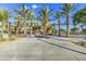 Inviting community space featuring mature palm trees and comfortable seating areas at 10240 E Supernova Dr, Mesa, AZ 85212