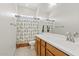 Bathroom featuring a vanity, sink, mirror, shower curtain, and toilet at 23038 E Twilight Dr, Queen Creek, AZ 85142