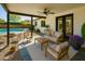 A cozy back patio with comfortable seating, firepit, and a refreshing pool, perfect for relaxing at 3109 E Cholla St, Phoenix, AZ 85028