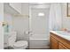 Bathroom featuring a shower/tub, vanity with wood cabinets, and a toilet at 701 S Dobson Rd # 438, Mesa, AZ 85202