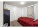 Carpeted bedroom featuring a bed with red cover and sliding door closet at 701 S Dobson Rd # 438, Mesa, AZ 85202